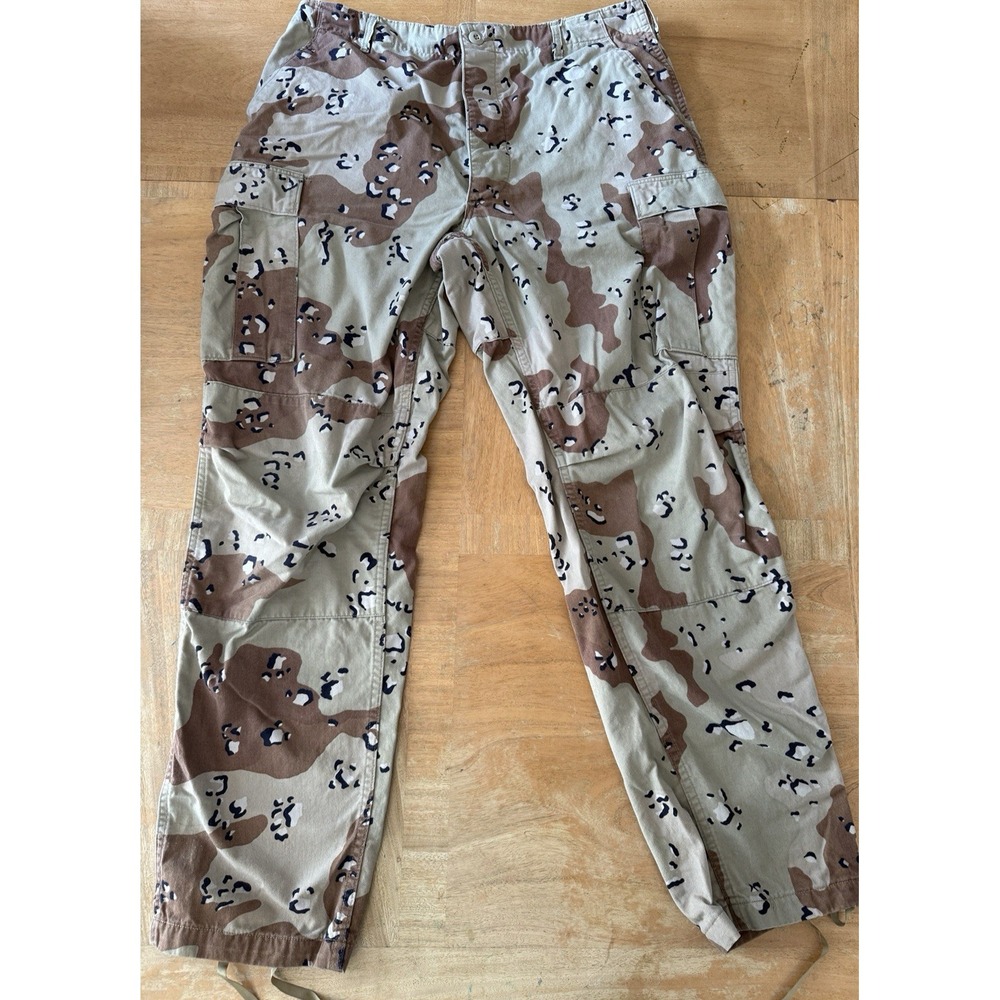 Vtg 90s Desert Camo BDU Pants Chocolate Chip Gulf War Cargo Military Tactical L